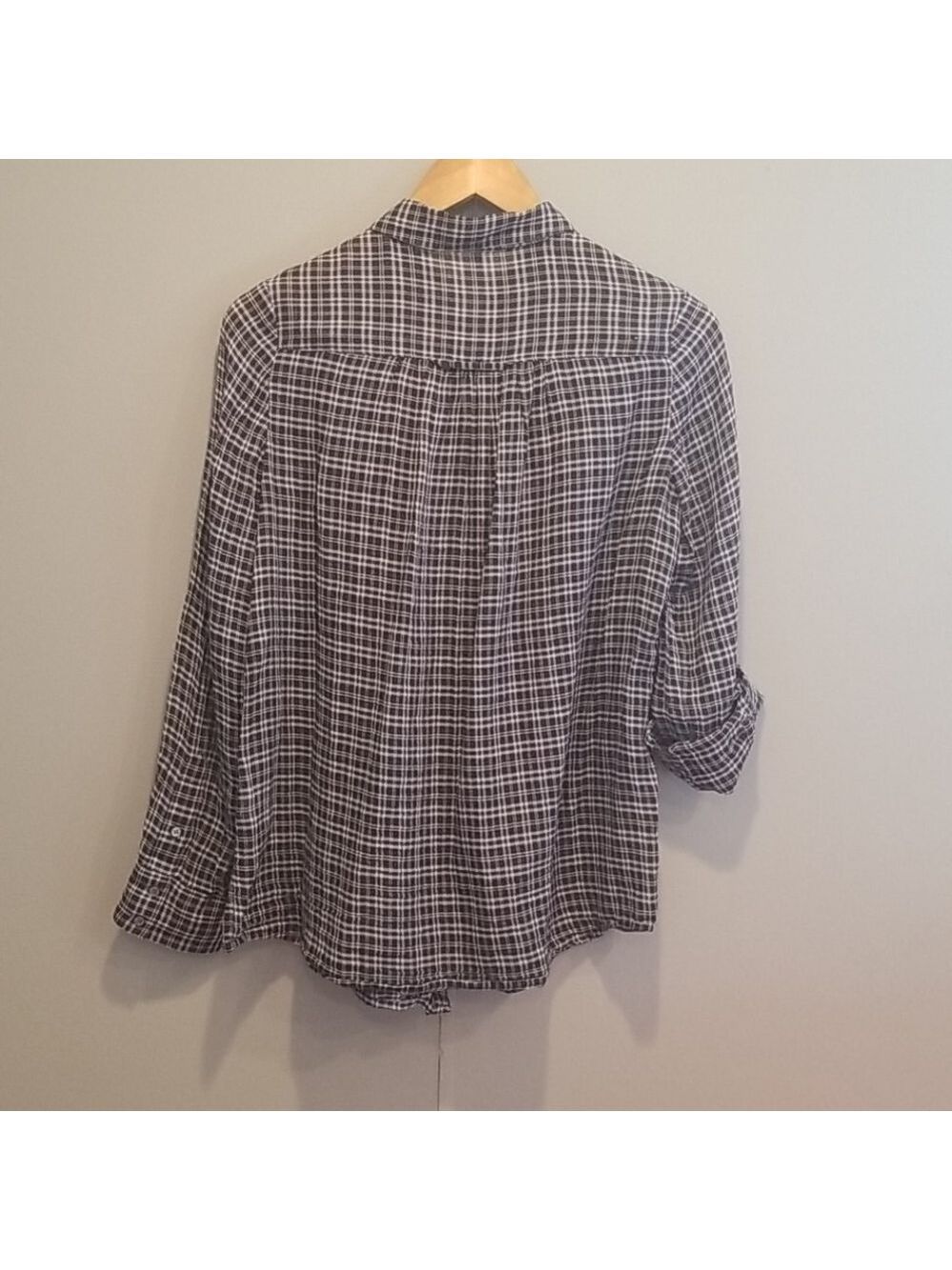 Joie Plaid Cotton Long Sleeve Button Down Shirt - Picture 6 of 8